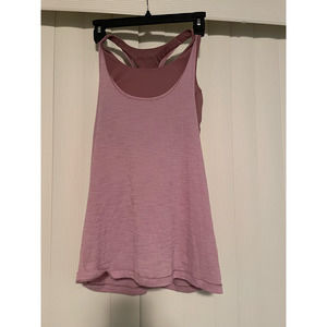 Lululemon Womens Twist & Toil Tank Pink Racerback Scoop Neck Built In Bra Yoga 8